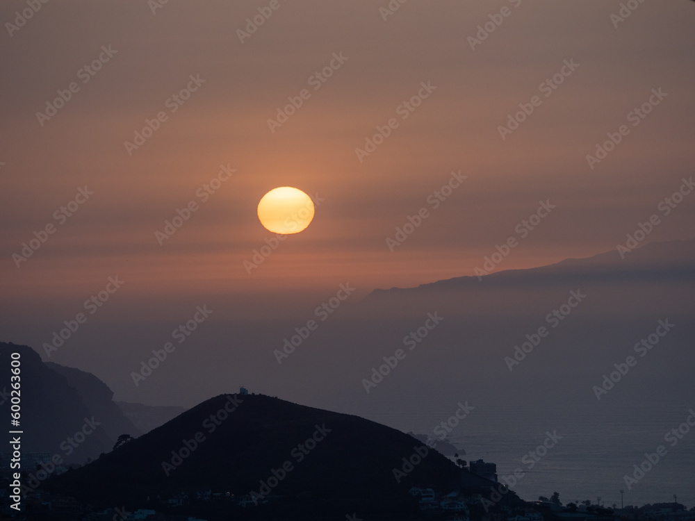 Sunset with clouds from La Orotava in Tenerife Island Sunset with clouds from La Orotava in Tenerife Island