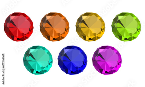 Precious stones or gems are crystals that have special characteristics that cause their unique beauty, so attractive to the human eye. Vector illustration on a white background.