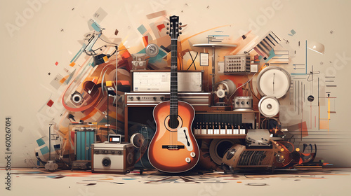 music background with guitar