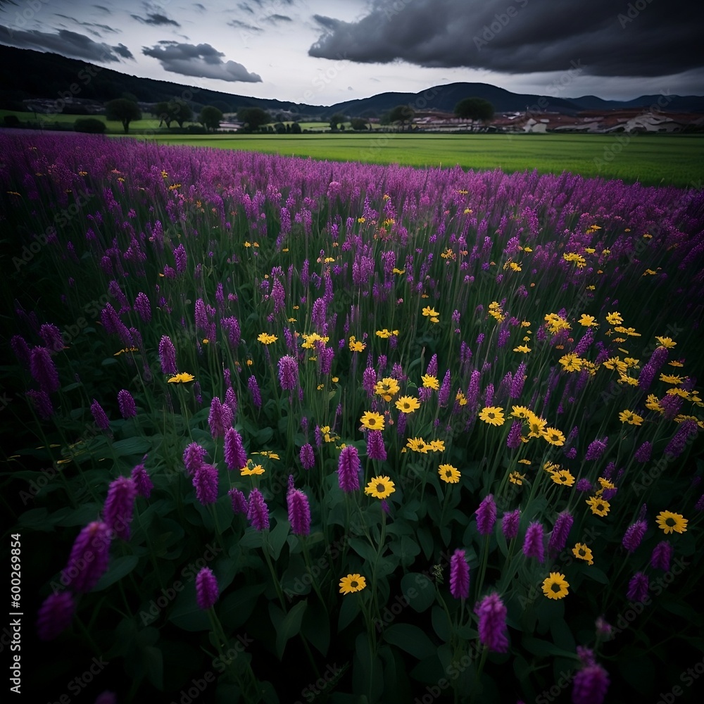 Obraz premium field of flowers, Generativa AI