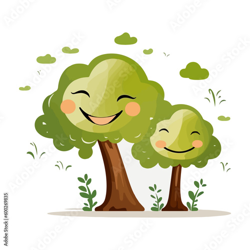 tree character smile vector