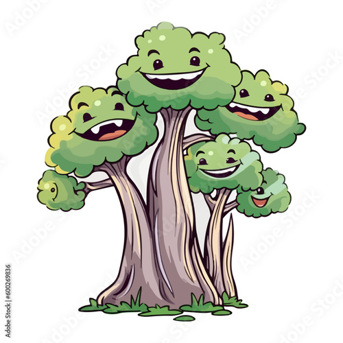 tree character smile vector