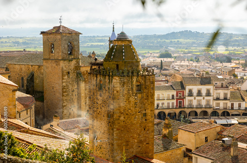 Picturesque landscape on city from the castle of Trujillo, Spain photo