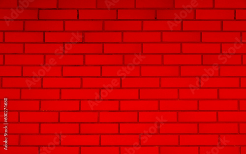 Texture of red color brick wall as background