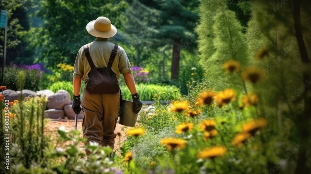 landscaper designing a garden, generative ai