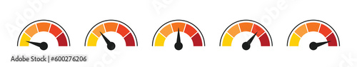 Scale risk meter. indicators speedometer. Satisfaction sign. vector illustration