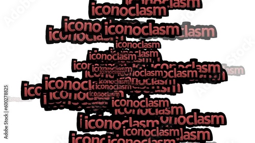 animated video scattered with the words ICONOCLASM on a white background photo