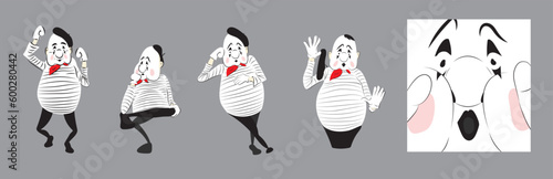 Funny Mime in Various Poses