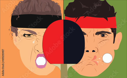 Ping Pong Female and Male Competitors