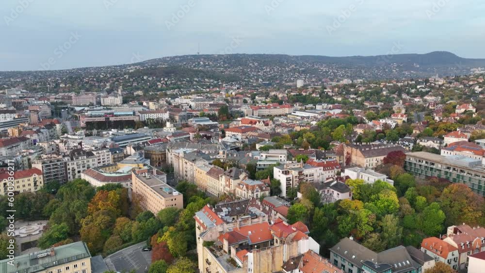 Aerial view of Budapest city skyline at sunrise, Hungary Aerial view of Budapest city skyline at sunrise, Hungary