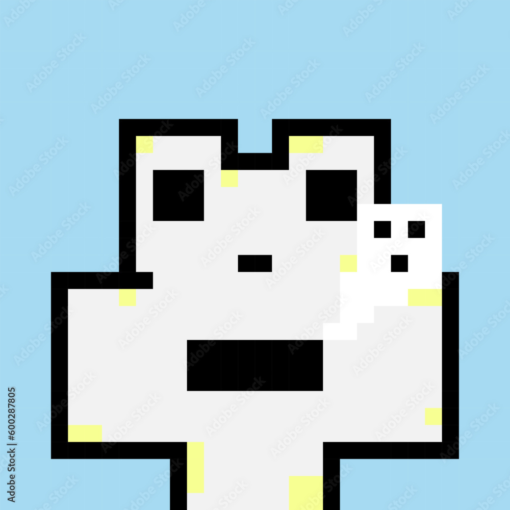 8 bit of pixel froggy character. ghost froggy in vektor illustrations for game assets or cross stitch patterns.	