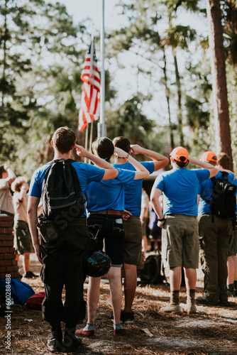 Naklejka Boy scouts salute flag