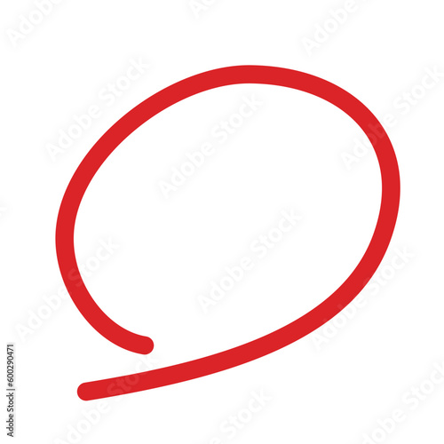 手描きの丸印_赤