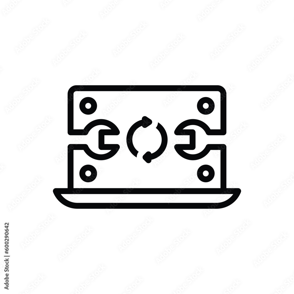Black line icon for refurbished Black line icon for refurbished