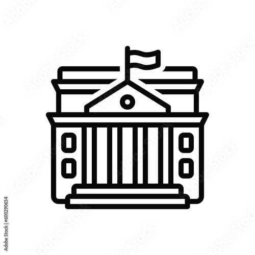 Black line icon for governmental 