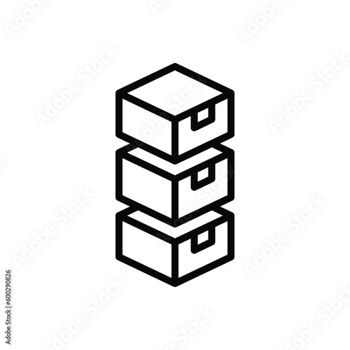 Black line icon for stack 