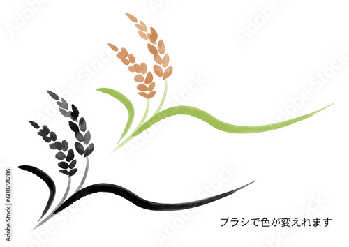 稲 米　手描き　ロゴマーク イラスト