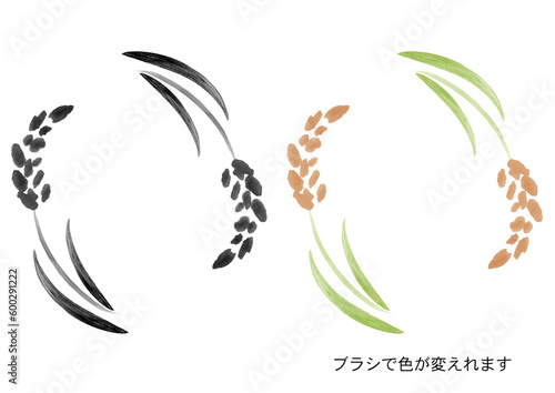 稲 米　手描き　ロゴマーク イラスト