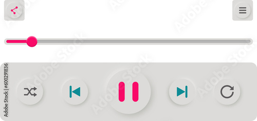 Neumorphic UI Media Player Button