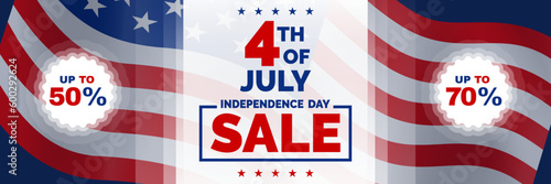 4th of July  Independence Day sale USA United States on America   banner design vector illustration