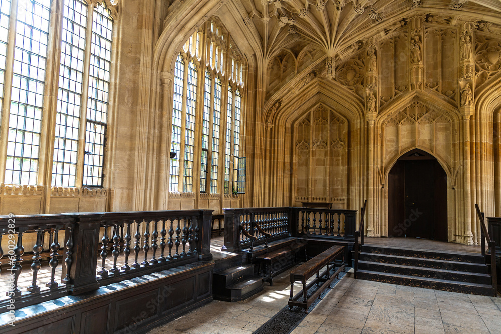 Fototapeta premium Interior view of the Divinity School in Oxford, UK