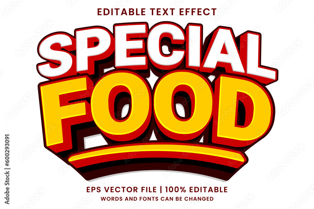 Special food editable text effect
