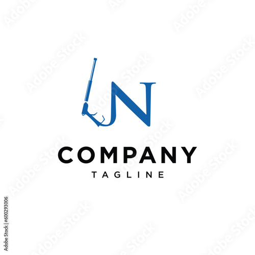 Letter N Water Jet Cleaning Vector logo icon template.eps
