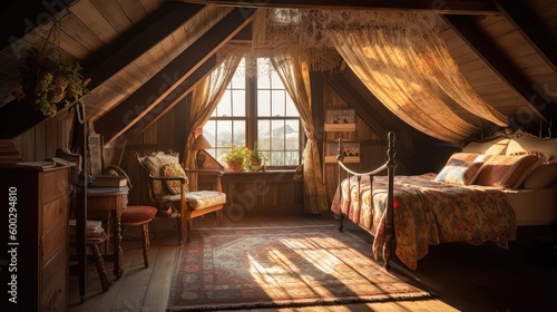 Enchanted Haven: A Nostalgic Attic Bedroom 3. Generative AI © NormanBalberan