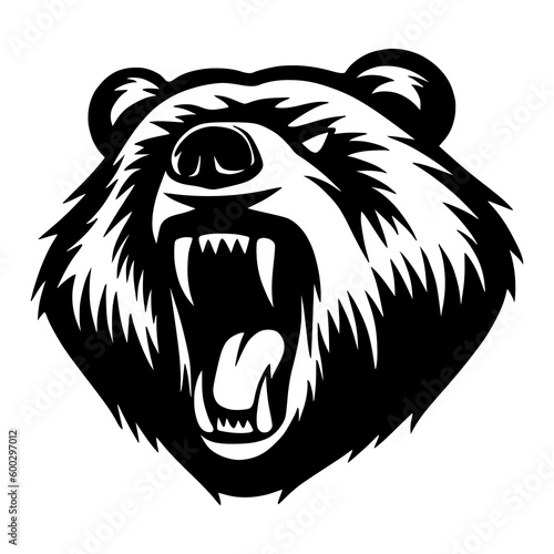 Roaring grizzly logo mascot vector. Grizzly bear head illustration for esport, label, badge, emblem, t-shirt, insignia, sport team