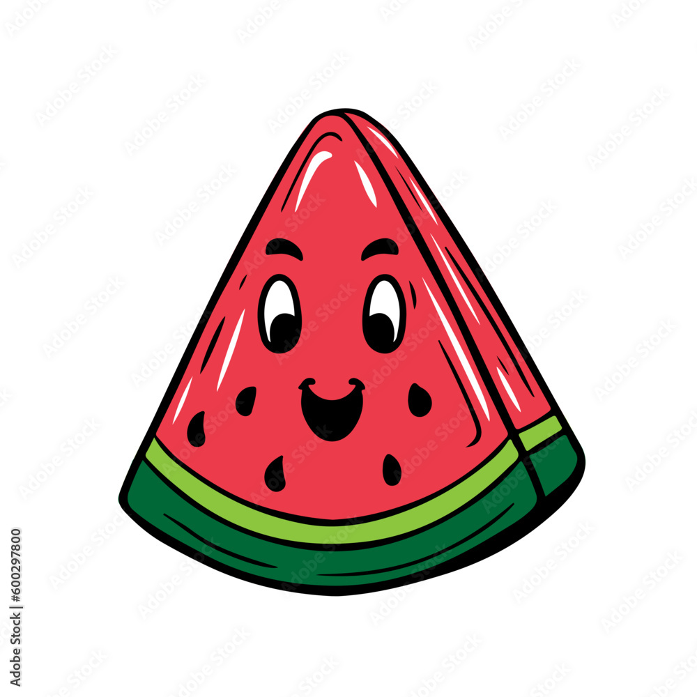 Cute Watermelon Icon Flat Design Vector Illustration Cute Watermelon Icon Flat Design Vector Illustration