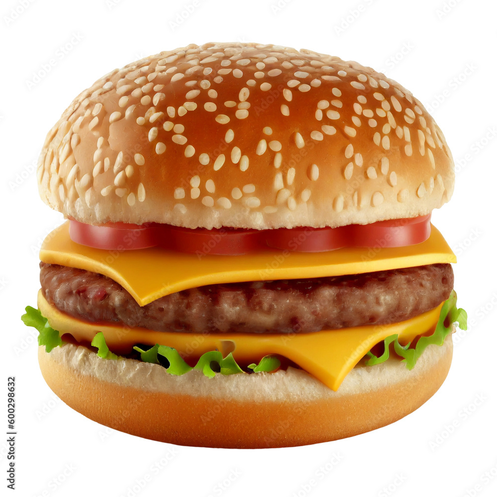burger on a white background. Ai generated burger on a white background. Ai generated
