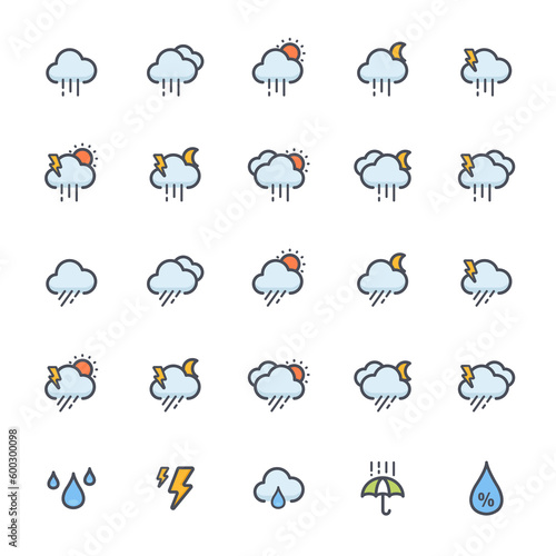 Icon set - weather and forecast full color
