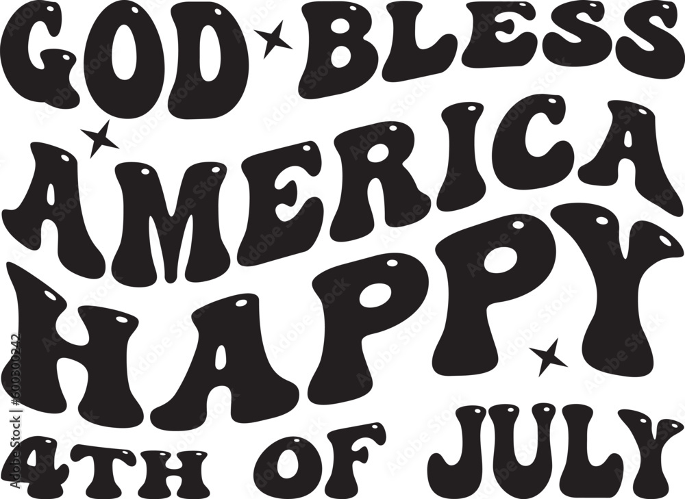God bless America happy 4th of July typography t-shirt design