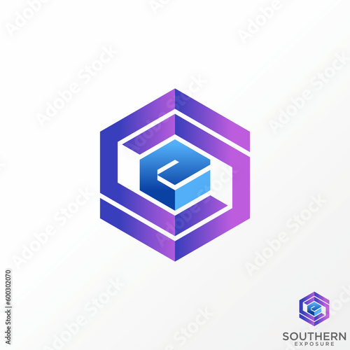Logo design graphic concept creative abstract premium free vector stock letter CCE or SE cutting hexagon font. Related to initial monogram sport tech