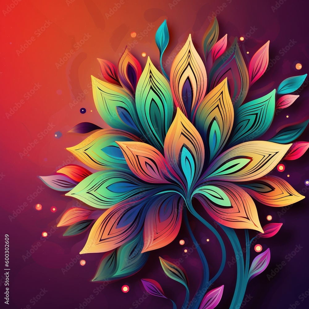 modern colorful flower design, the floral element with a background of flowers Generative AI