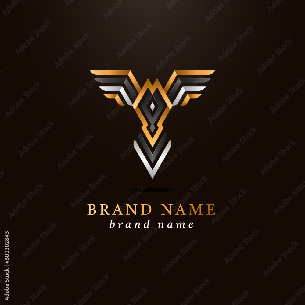 golden monogram medal of honor logo design.game logo design golden monogram medal of honor logo design.game logo design