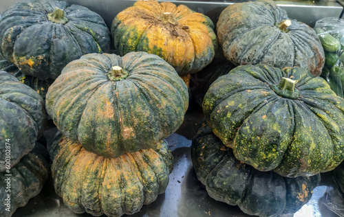 Group of pumpkins for sell in the market