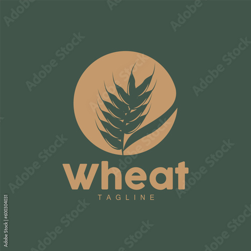 Rice Logo, Farm Wheat Logo Design, Vector Wheat Rice Icon Template Illustration