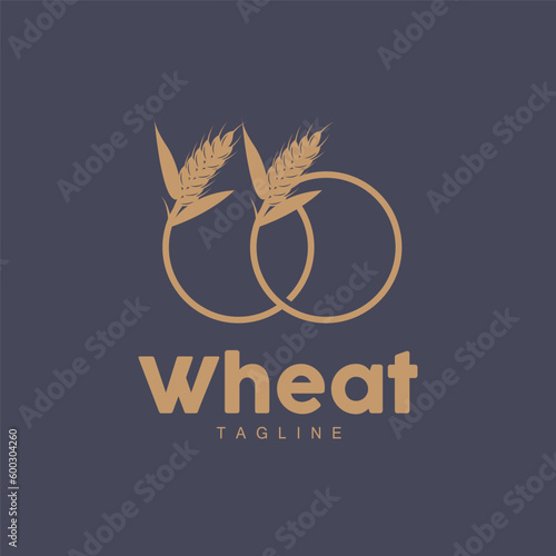 Rice Logo, Farm Wheat Logo Design, Vector Wheat Rice Icon Template Illustration