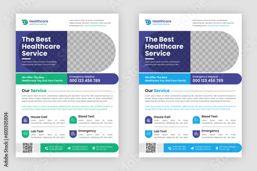 Creative Medical healthcare flyer template	