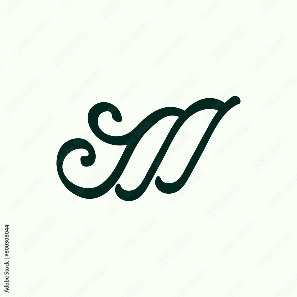 Fototapeta premium stylist Letter M nature logo illustration design 