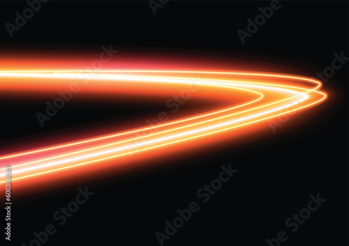 Modern abstract high-speed light motion effect on black background. vector illustration.