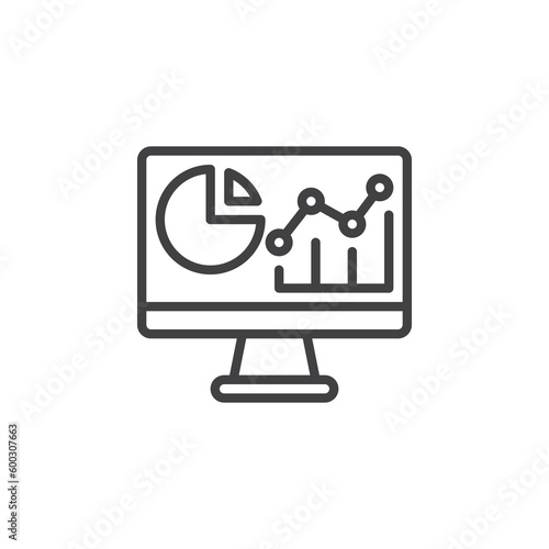 Business analytics line icon