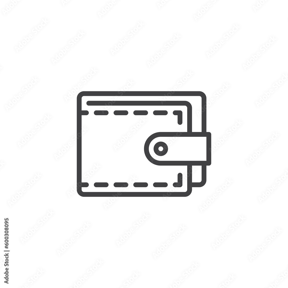 Money wallet line icon