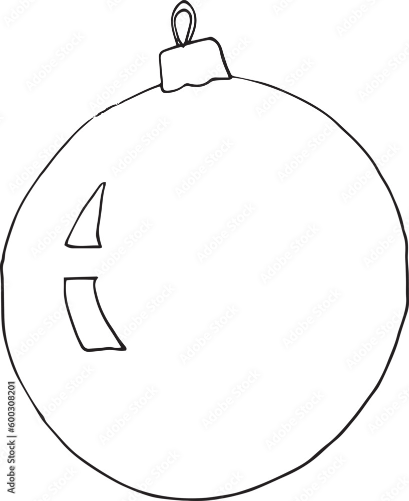 Fototapeta premium vector graphic on the theme of christmas and new year - hand drawn silhouettes