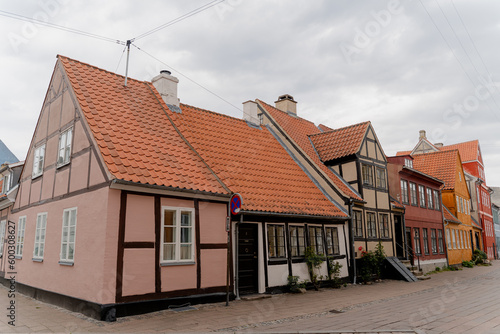 Tourist. A tourist travels through the ancient city. Denmark.