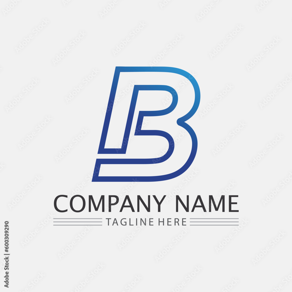 b font icon and  letter b logo vector. B logo symbol icon design template.