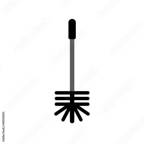 Brush toilet silhouette on white background, vector illustration in flat design.