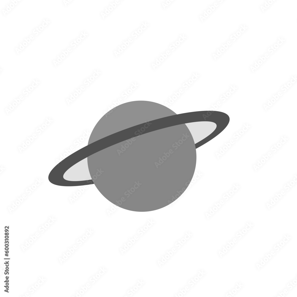 Saturn silhouette cartoon on white background, vector illustration in flat cartoon design. Saturn silhouette cartoon on white background, vector illustration in flat cartoon design.