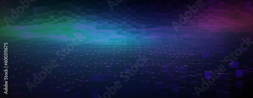 beautiful abstract wave technology background with blue light digital effect corporate concept. Generative ai